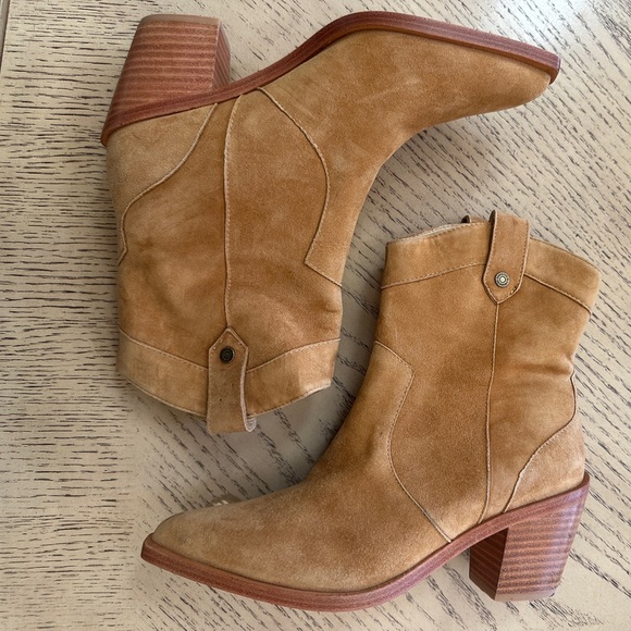 7 for all mankind genuine suede western style boots sz 5 new camel